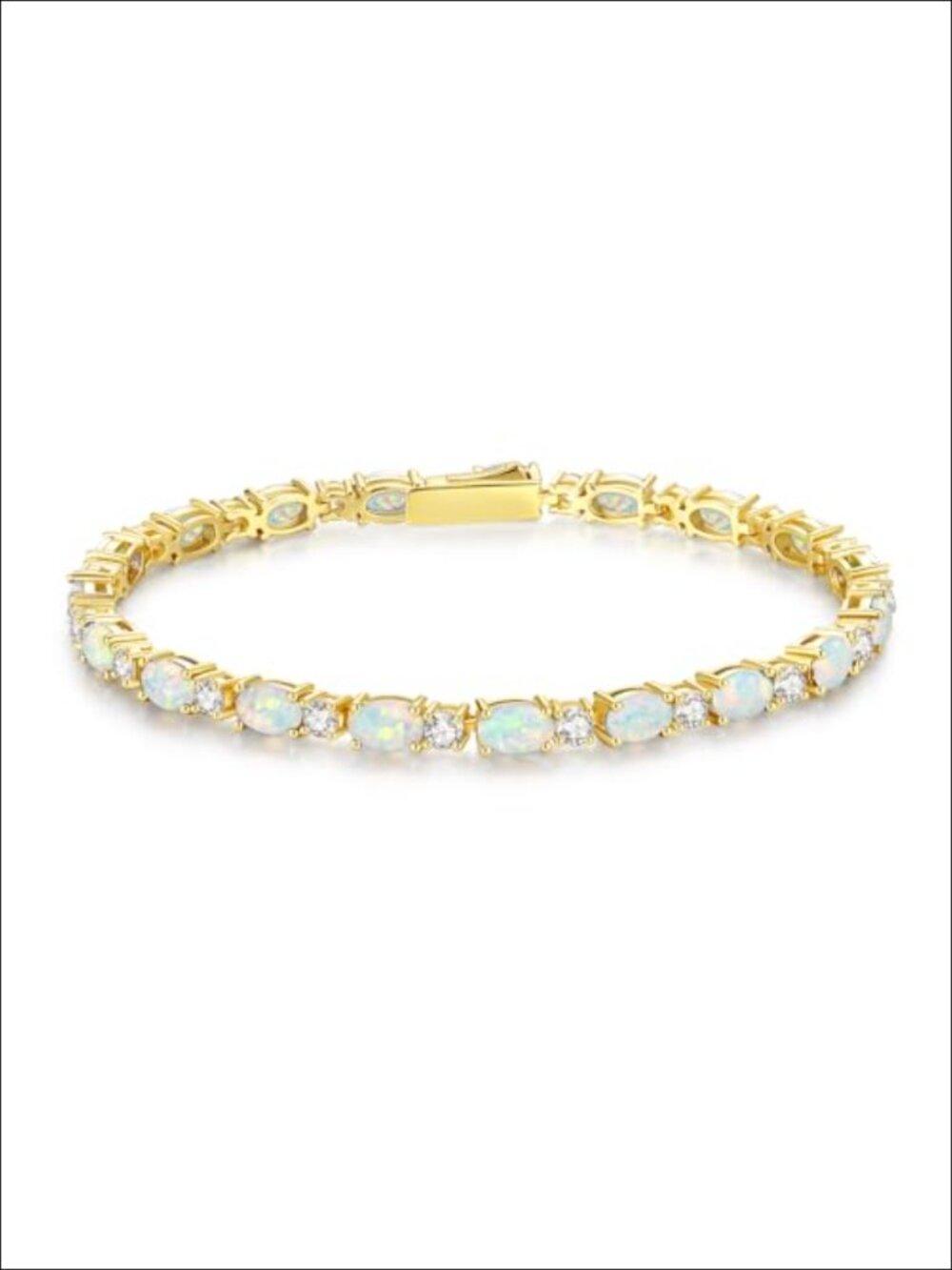 14K Gold Plated Sterling Silver Tennis Bracelet 7 inch